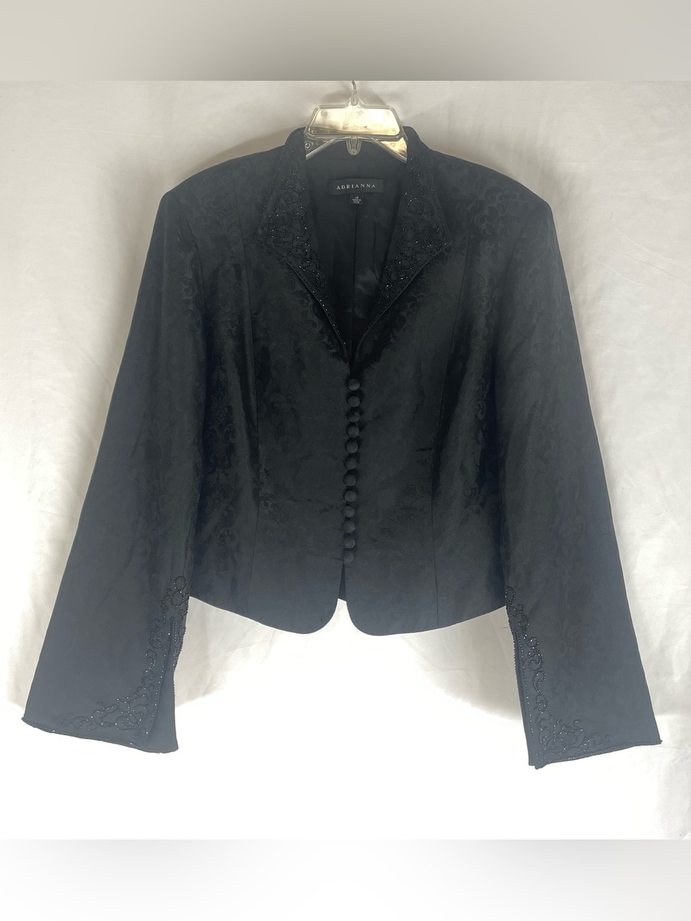 Adrianna Papell Embellished Evening 100% Silk Lining Women's Blazer- 14